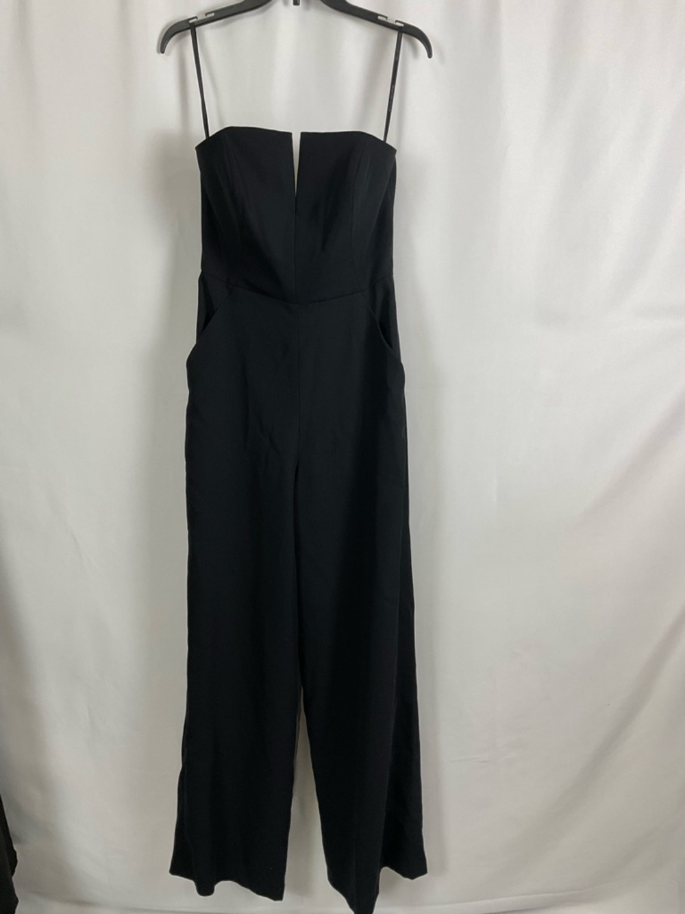 Dessy Collection Strapless Notch Crepe Jumpsuit in Black - Picture 2 of 6